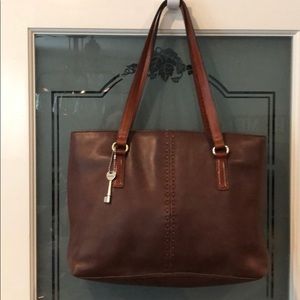 Fossil vintage leather tote